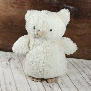 JellyCat Bashful Owl Cream/White Tan Feet Plush Stuffed Animal 9"